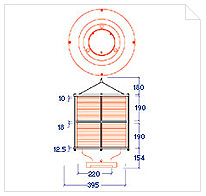 Medium Intensity Twin Obstruction Warning Light - drawing
