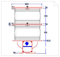 Medium Intensity Red & White Flashing Obstruction Warning Light - Drawing